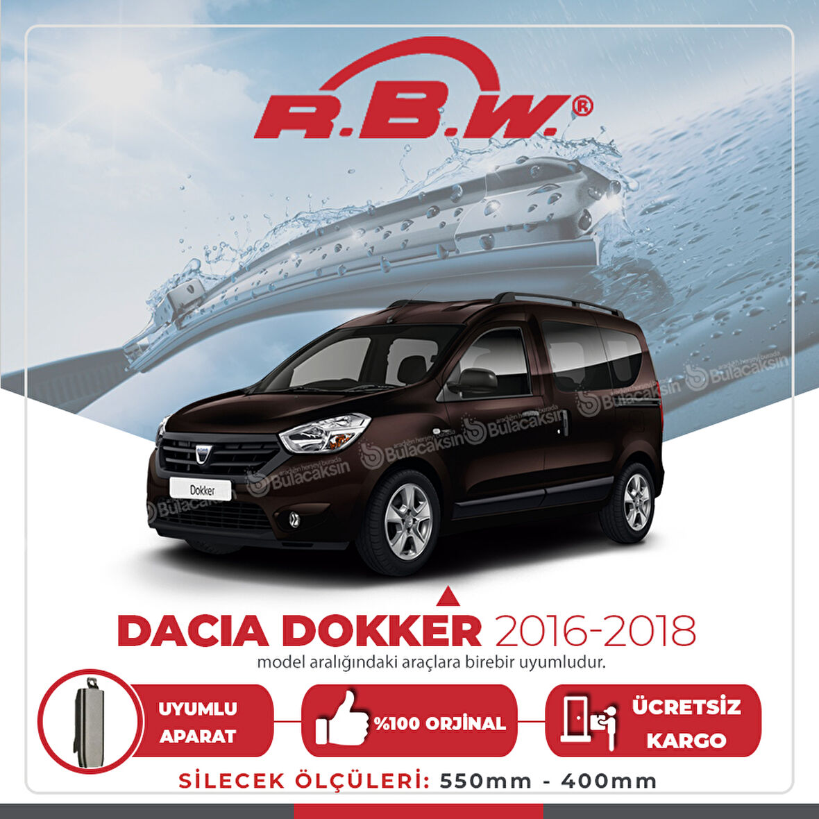 Dacia Dokker Muz Silecek Takımı (2016-2018) RBW