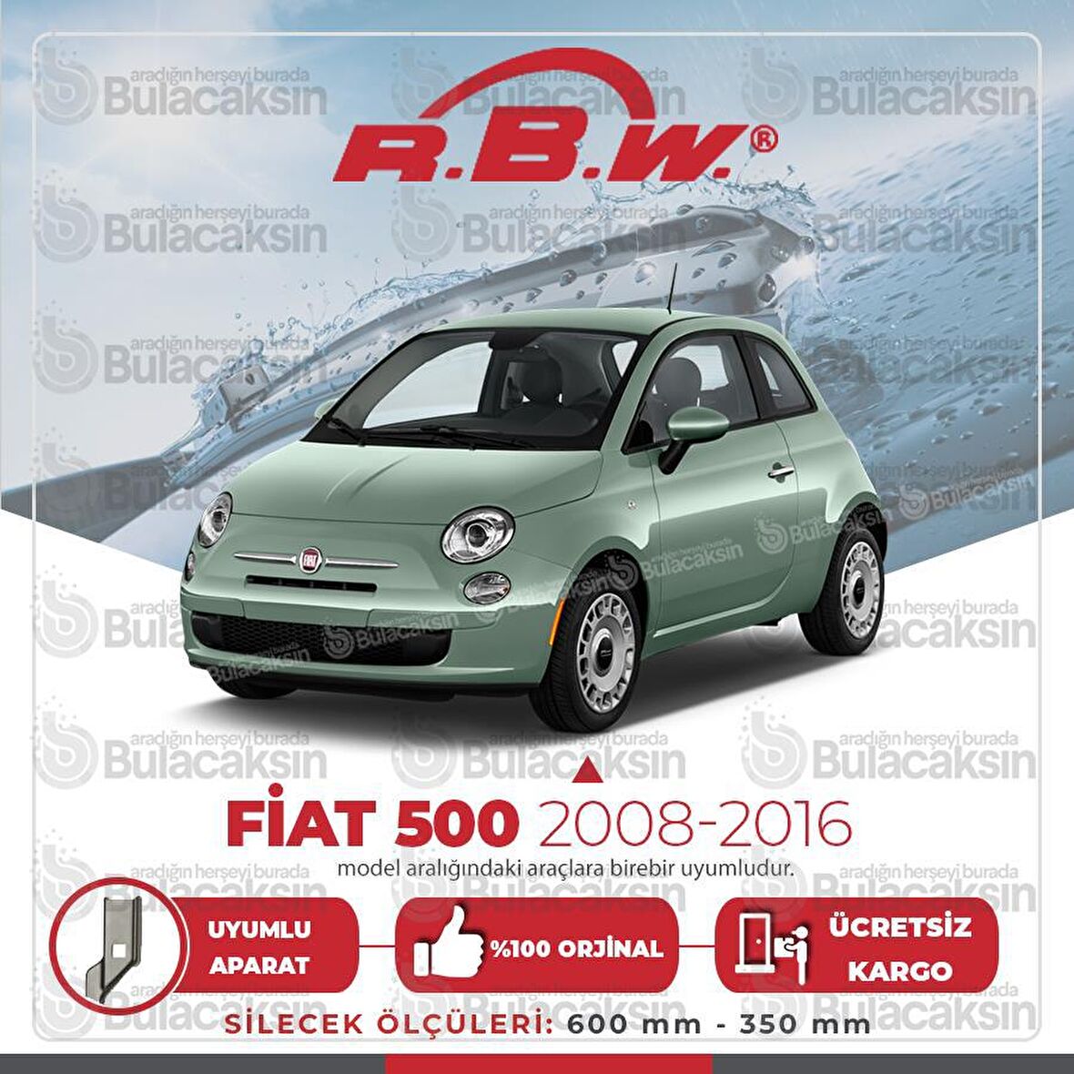 Fiat 500 Muz Silecek Takımı (2008-2016) RBW
