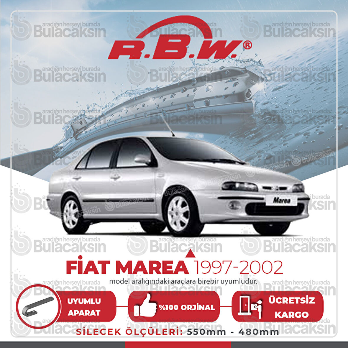 Fiat Marea Muz Silecek Takımı (1997-2002) RBW