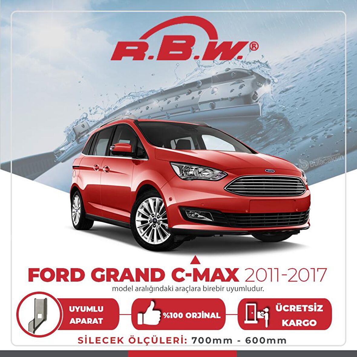 Ford Grand C-Max Muz Silecek Takımı (2011-2017) RBW