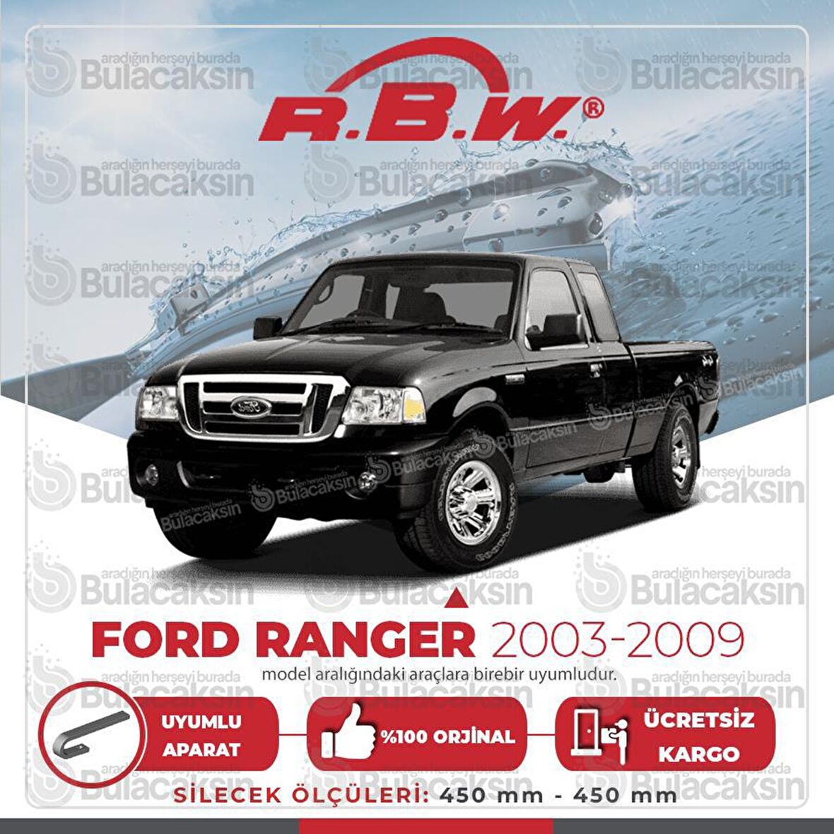 Ford Ranger Muz Silecek Takımı (2003-2009) RBW