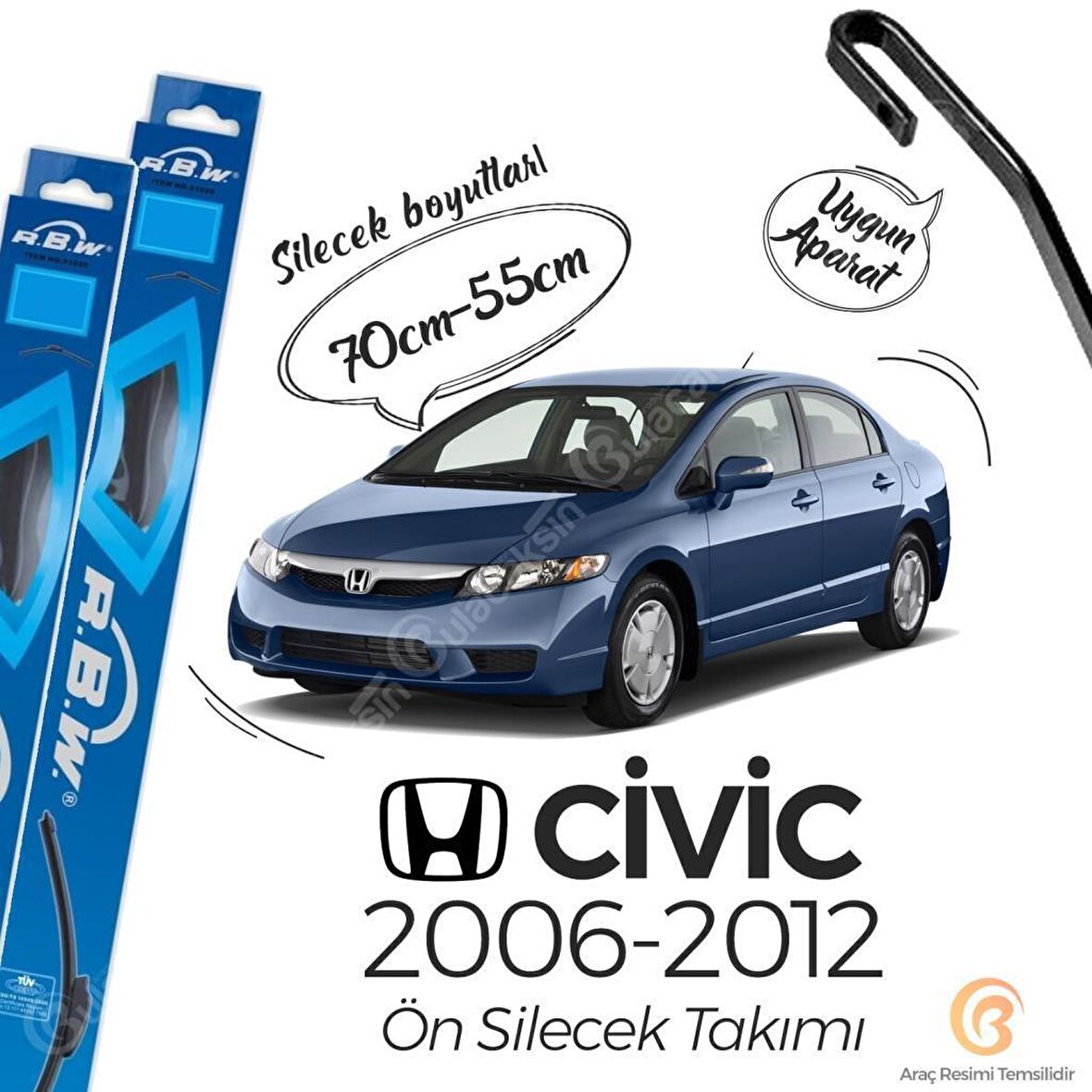 Honda Civic FD6 Muz Silecek Takımı (2006-2012) RBW