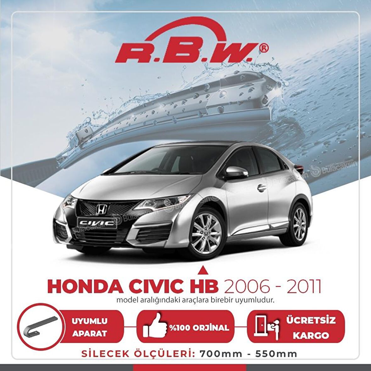 Honda Civic HB Muz Silecek Takımı (2006-2011) RBW