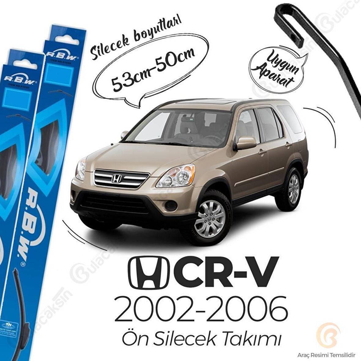 Honda CR-V Muz Silecek Takımı (2002-2006) RBW