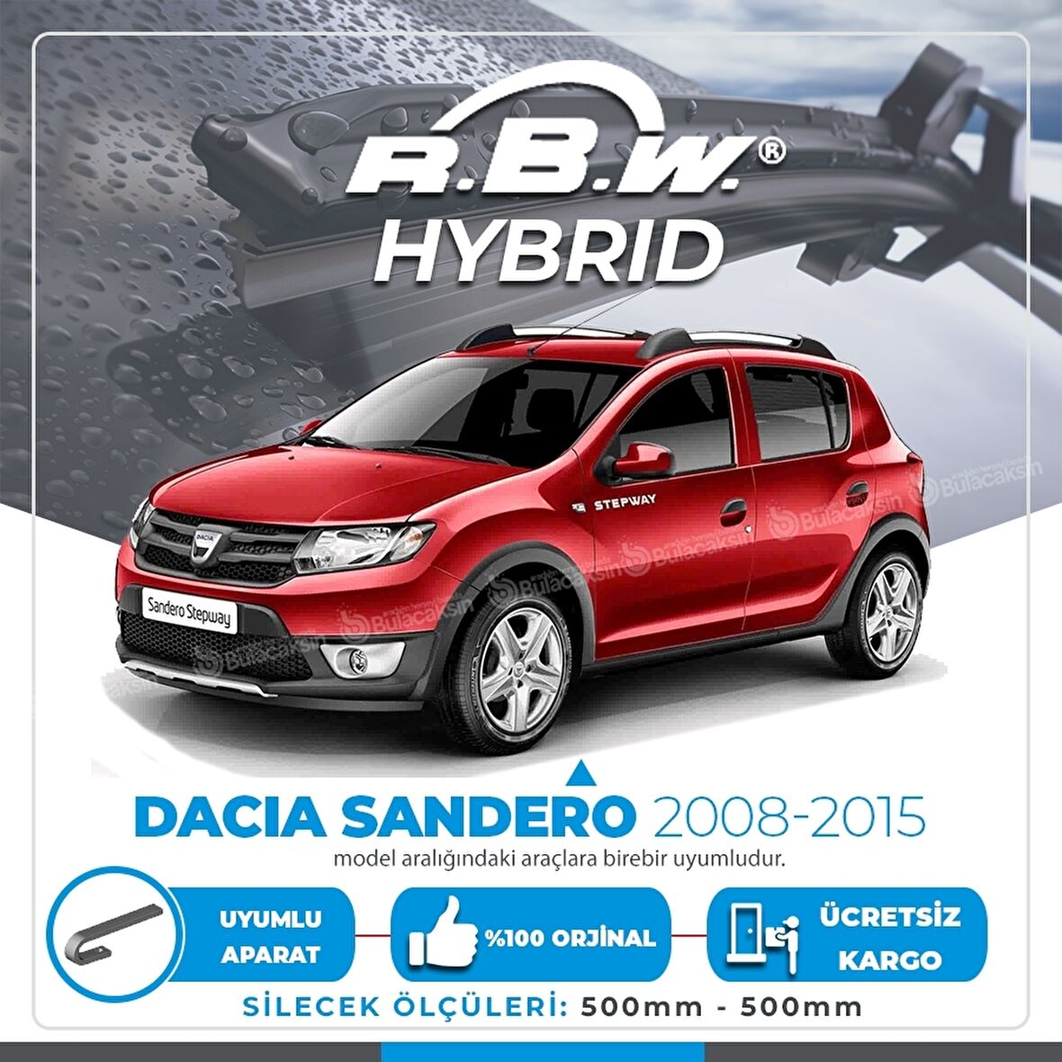 Dacia Sandero Ön Silecek Takımı (2008-2015) RBW Hibrit