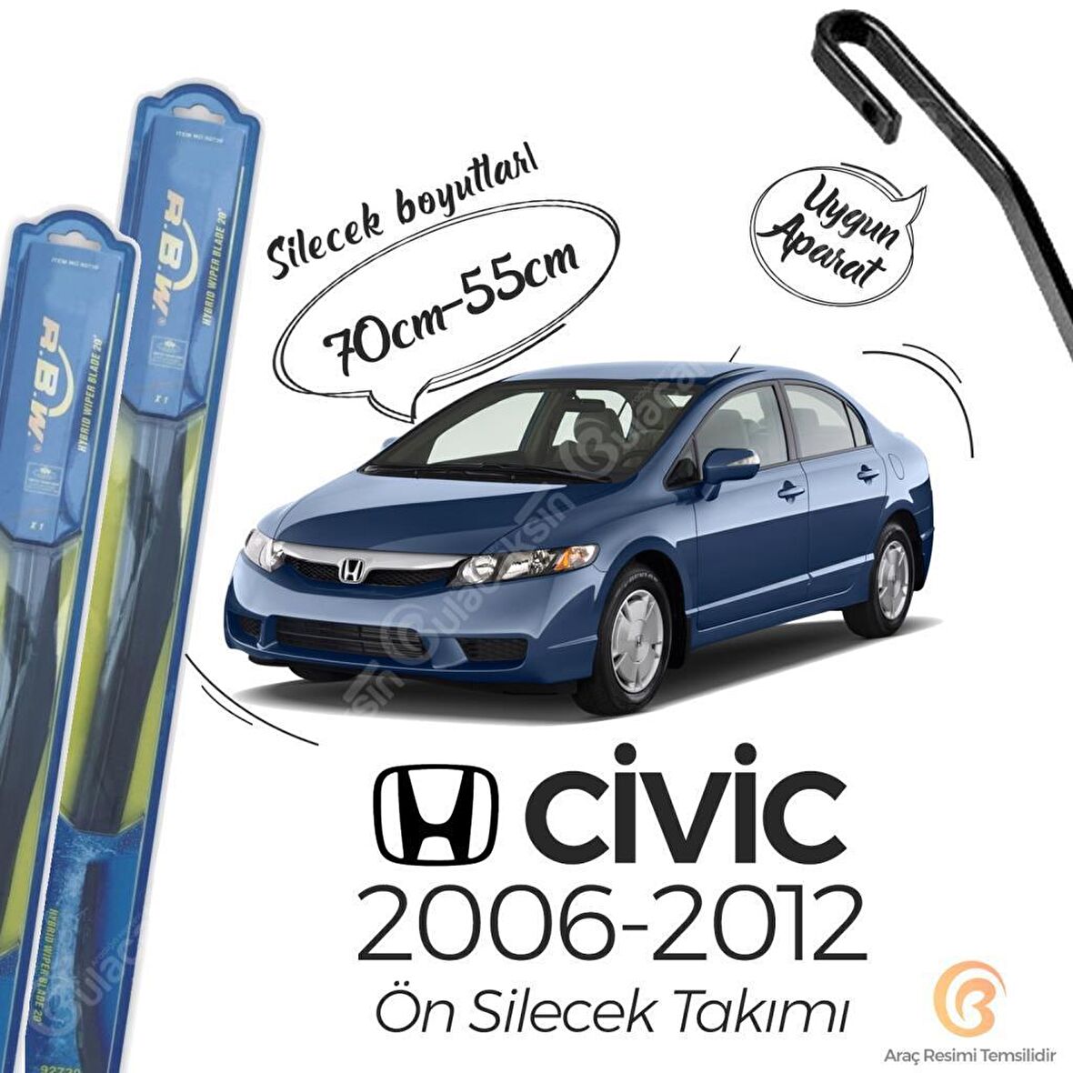 Honda Civic FD6 Ön Silecek Takımı (2006-2012) RBW Hibrit