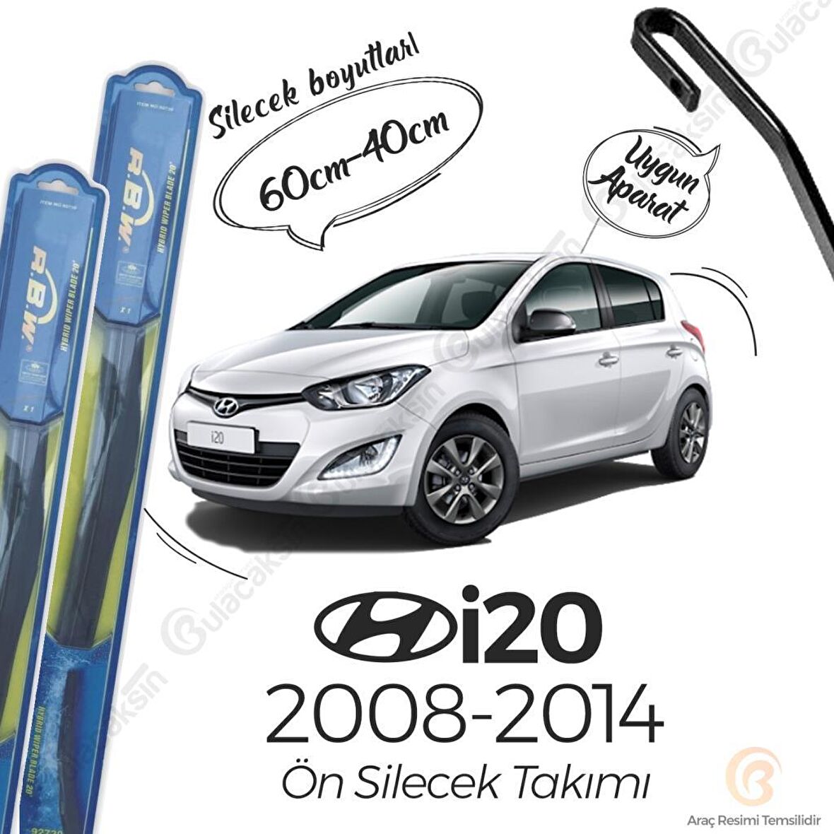 Hyundai i20 Ön Silecek Takımı (2008-2014) RBW Hibrit