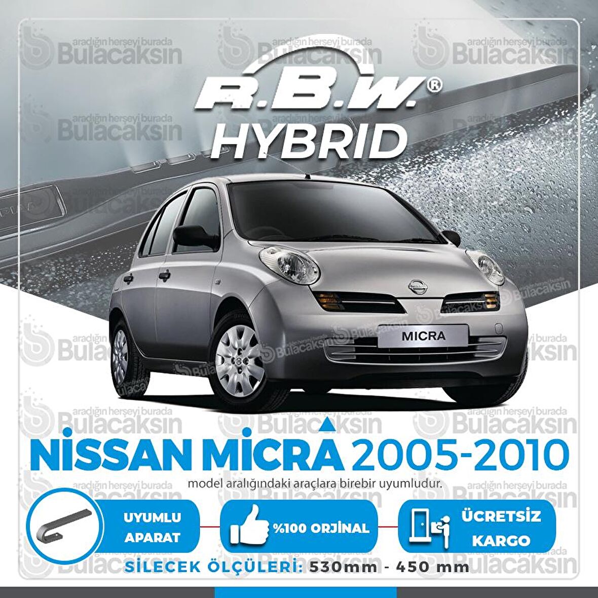 Nissan Micra Ön Silecek Takımı (2005-2010) RBW Hibrit