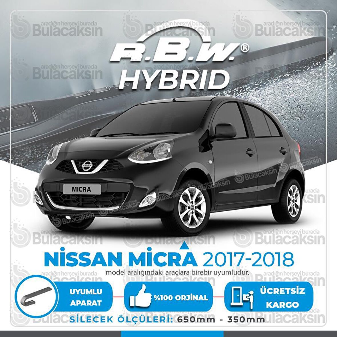 Nissan Micra Ön Silecek Takımı (2017-2018) RBW Hibrit