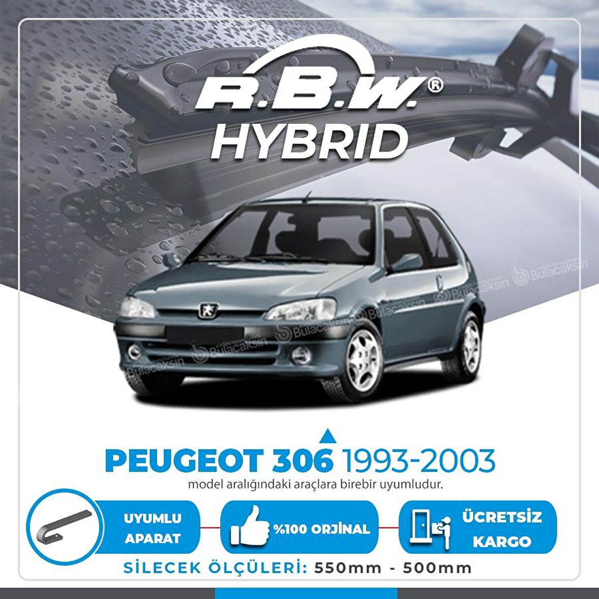 Peugeot 306 Hb Ön Silecek Takımı (1993-2003) RBW Hibrit