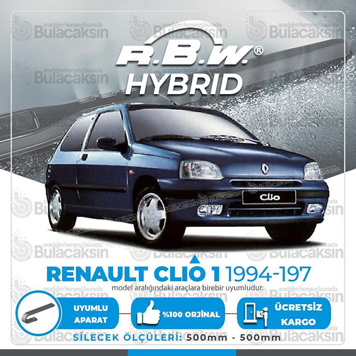Renault Clio 1 Ön Silecek Takımı (1994-1997) RBW Hibrit