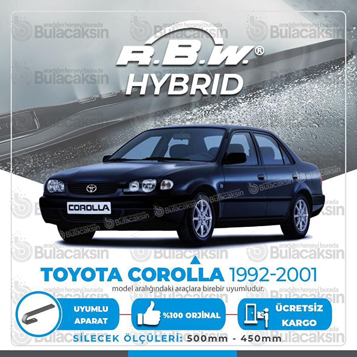 Toyota Corolla Ön Silecek Takımı (1992-2001) RBW Hibrit