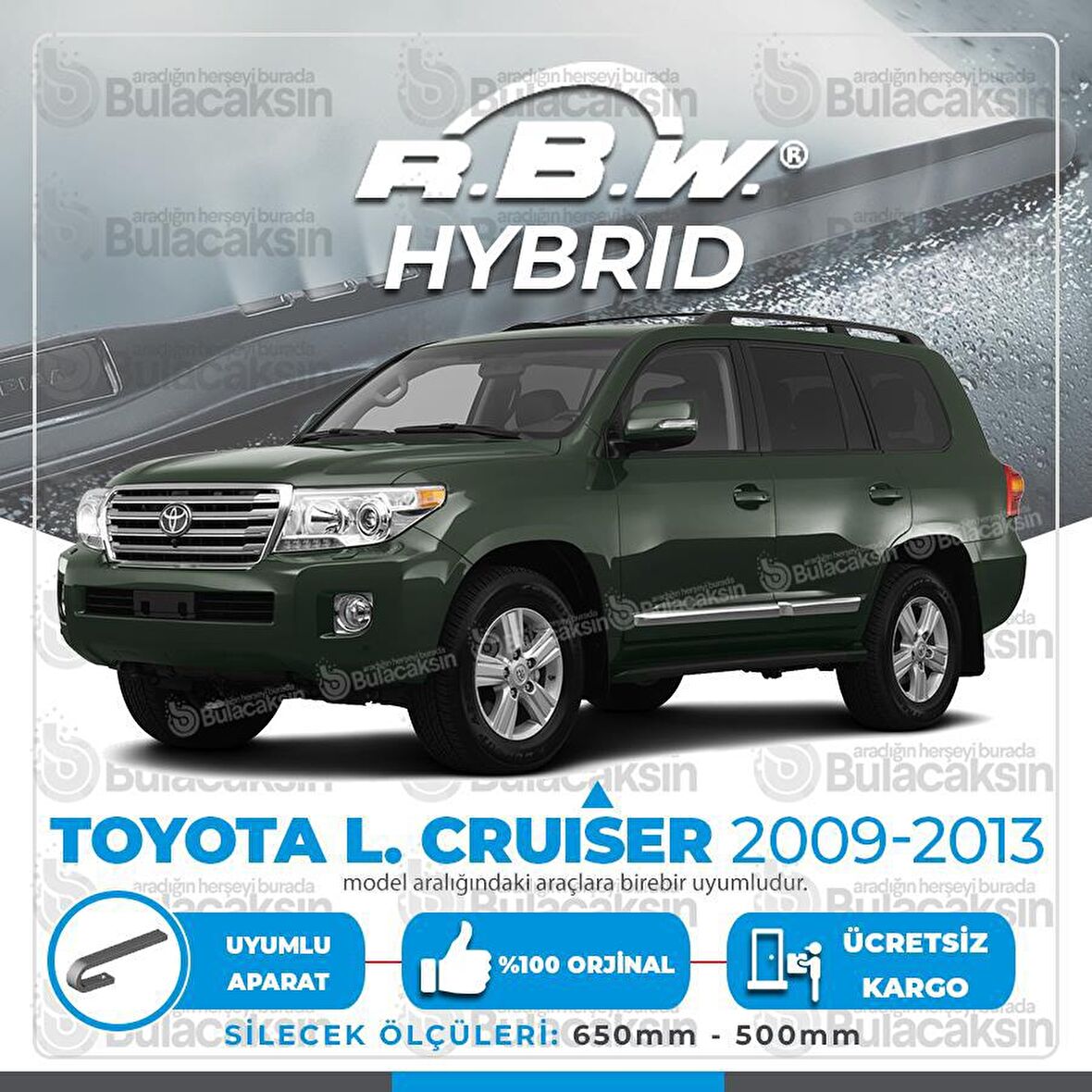 Toyota Land Cruiser Ön Silecek Takımı (2009-2013) RBW Hibrit
