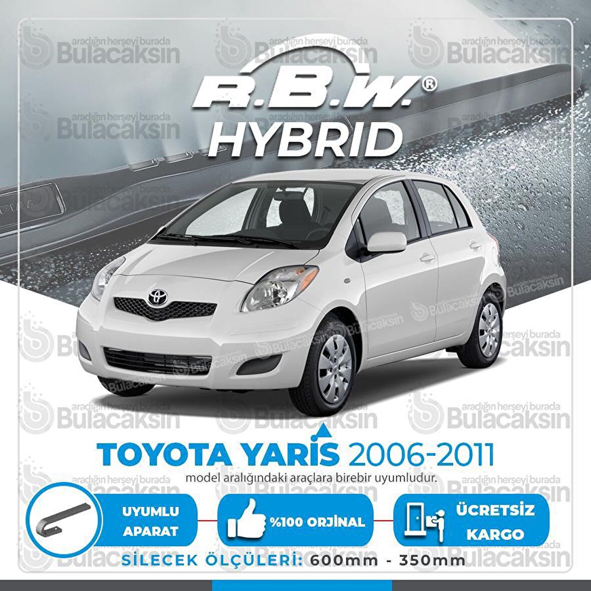 Toyota Yaris Ön Silecek Takımı (2006-2011) RBW Hibrit