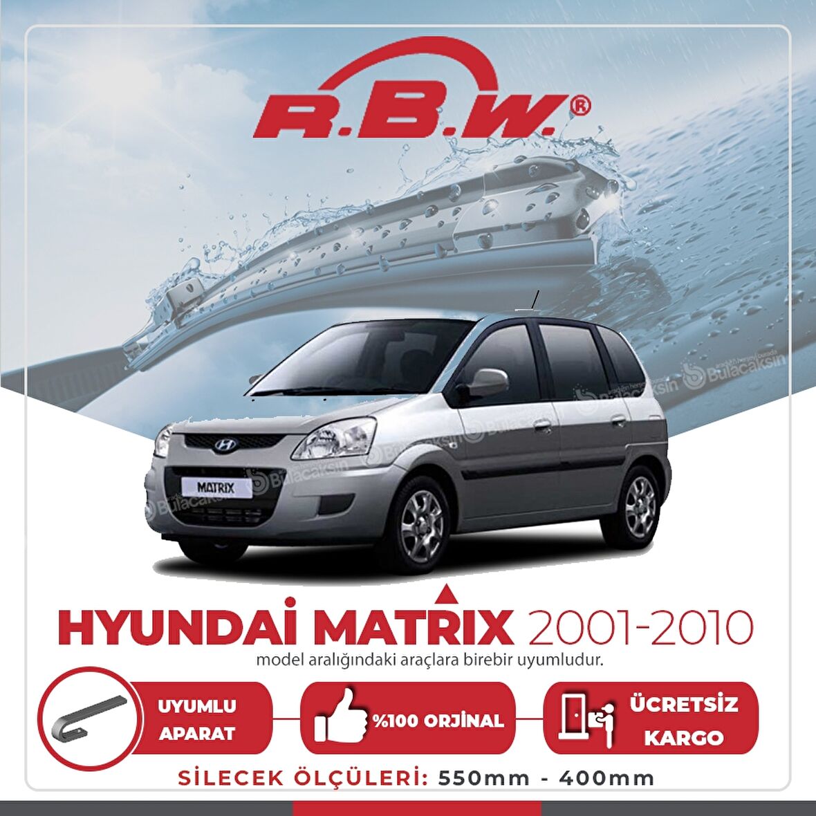 Hyundai Matrix Muz Silecek Takımı (2001-2010) RBW