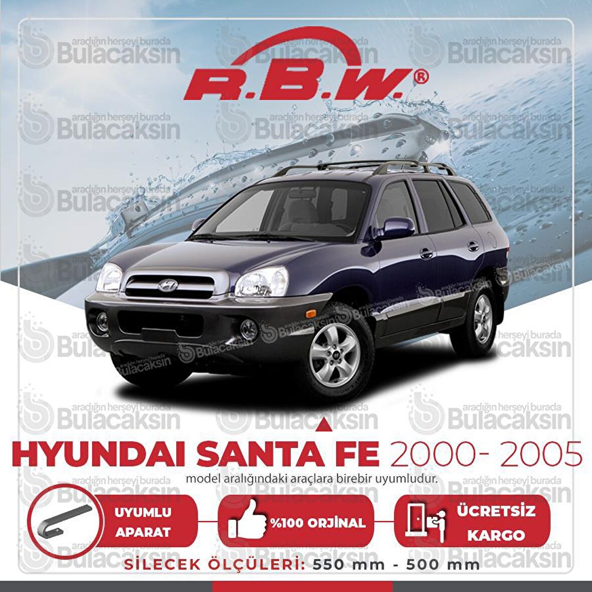Hyundai Santa Fe Muz Silecek Takımı (2000-2005) RBW