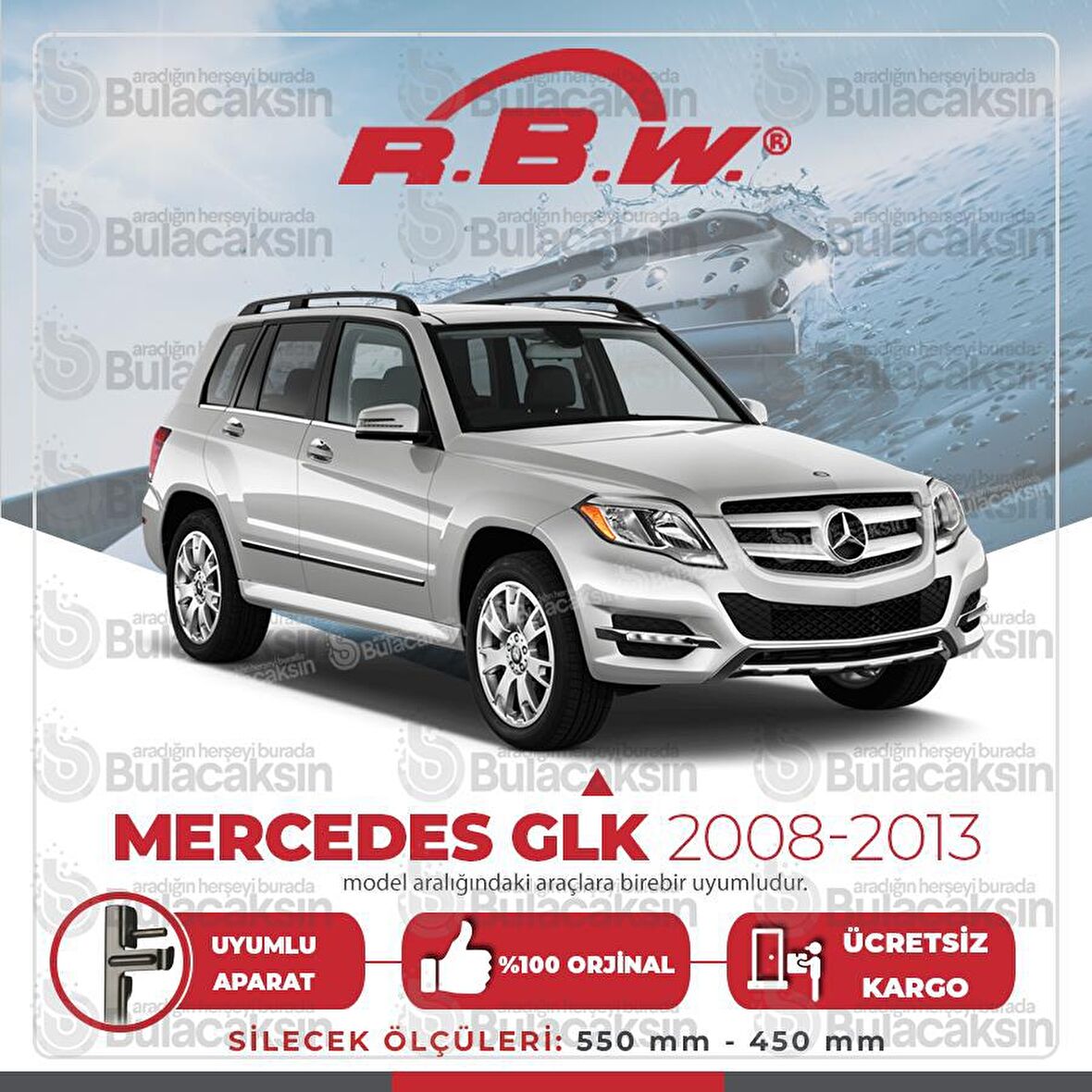 Mercedes GLK Muz Silecek Takımı (2008-2013) RBW
