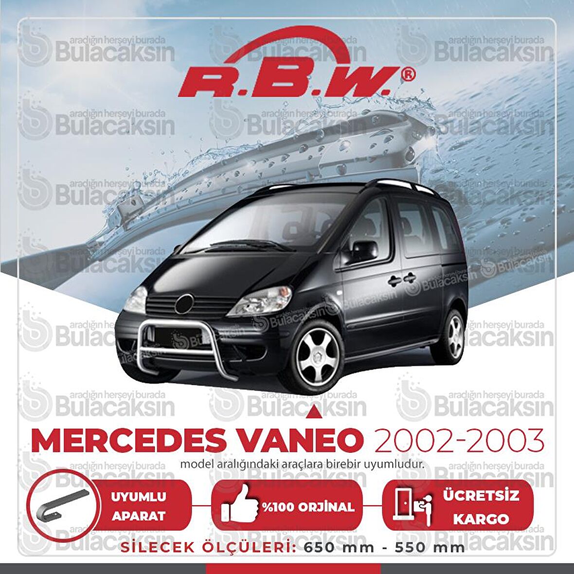 Mercedes Vaneo Muz Silecek Takımı (2002-2003) RBW
