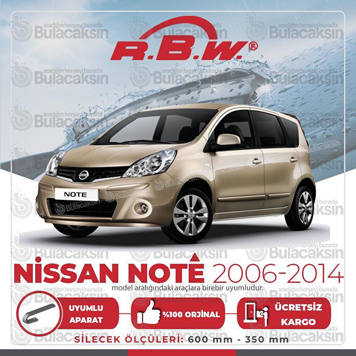Nissan Note Muz Silecek Takımı (2006-2014) RBW