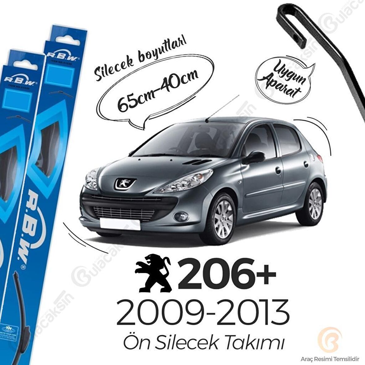 Peugeot 206+ Muz Silecek Takımı (2009-2013) RBW