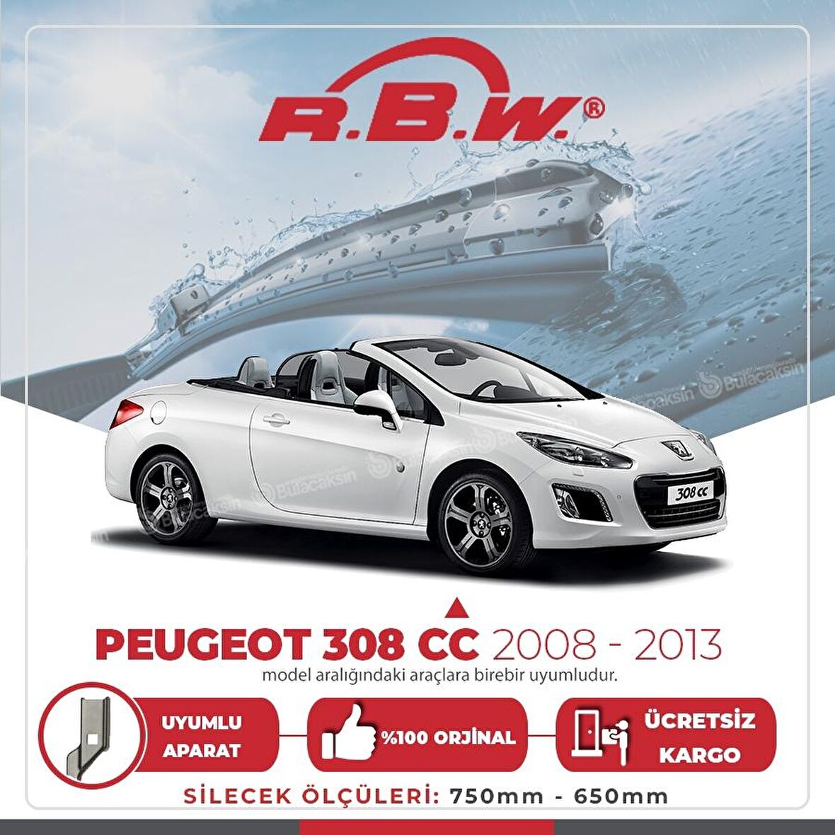 Peugeot 308 Cc Muz Silecek Takımı (2009-2013) RBW