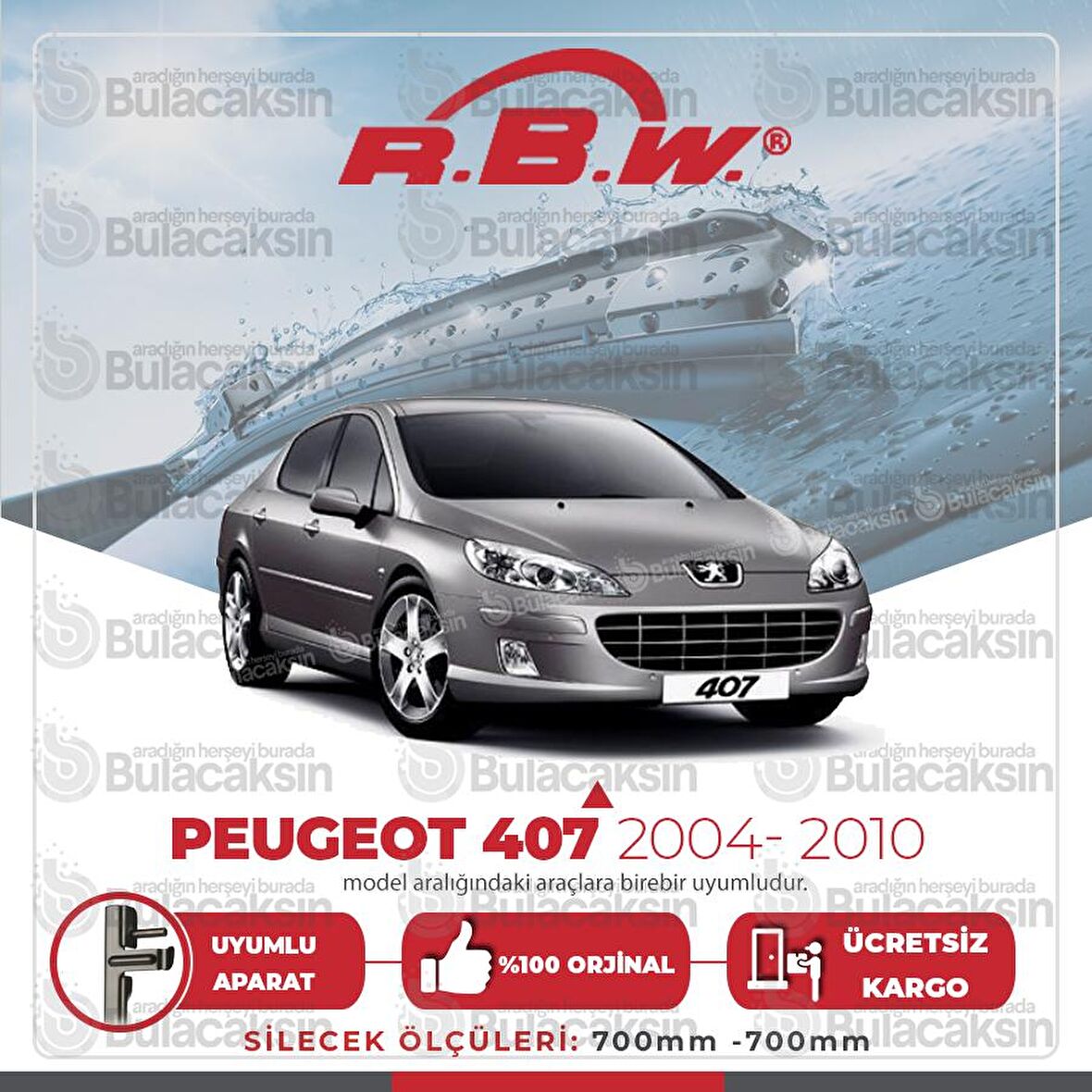 Peugeot 407 Sw Muz Silecek Takımı (2004-2010) RBW