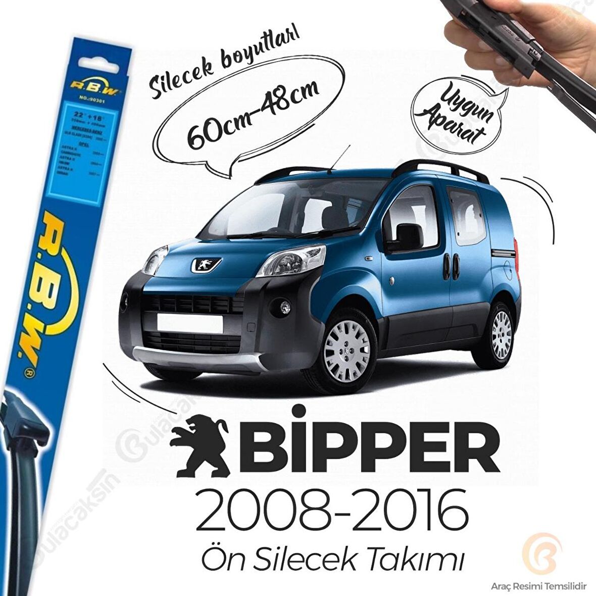 Peugeot Bipper Muz Silecek Takımı (2008-2017) RBW