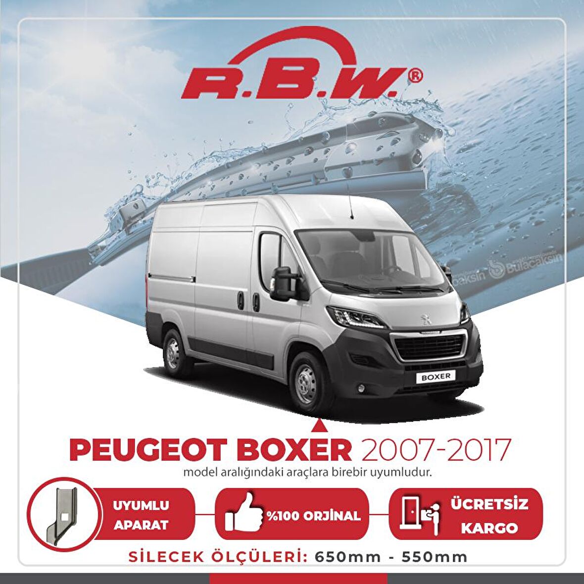 Peugeot Boxer Muz Silecek Takımı (2007-2017) RBW