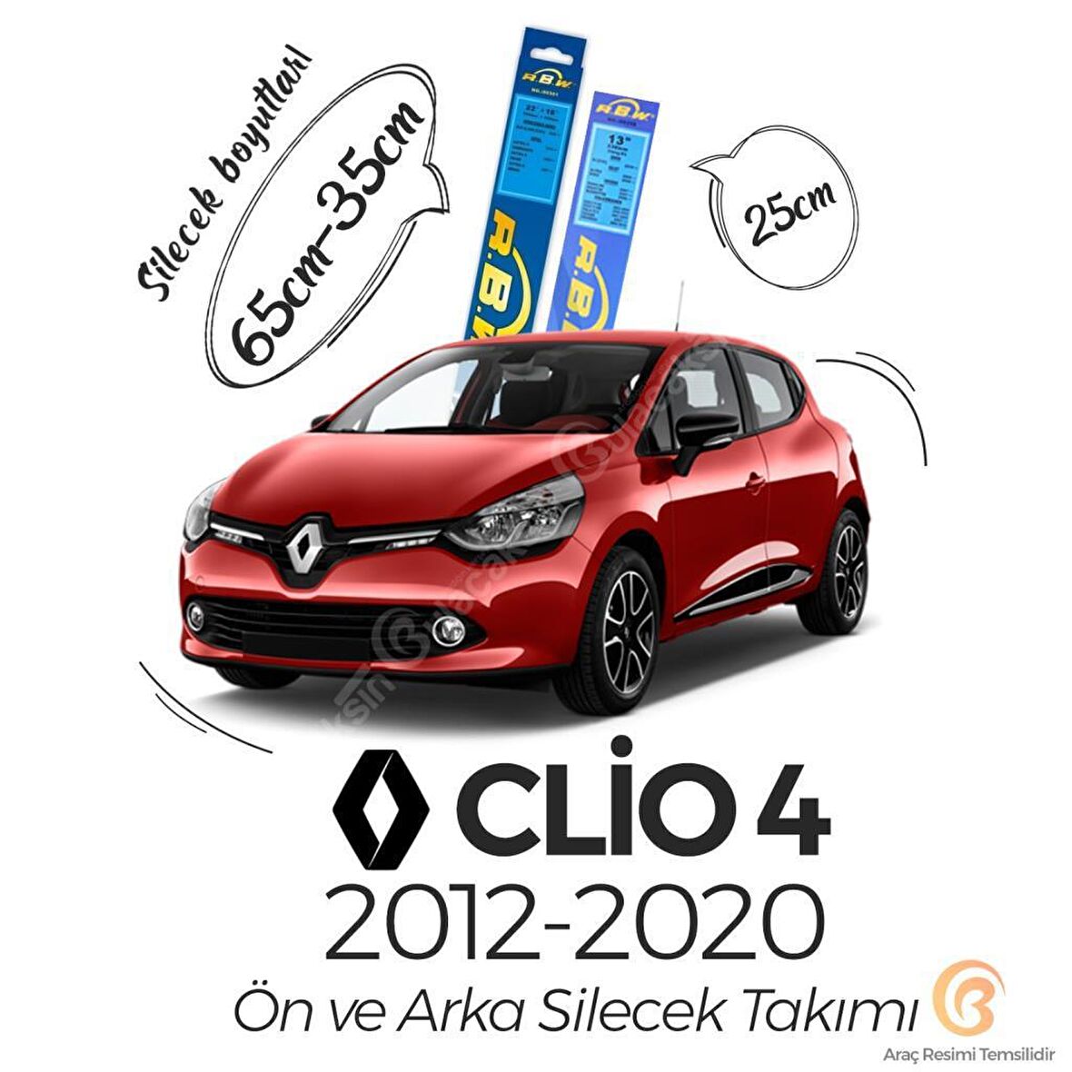 Renault Clio 4 Ön ve Arka Silecek Seti (2012-2020) RBW