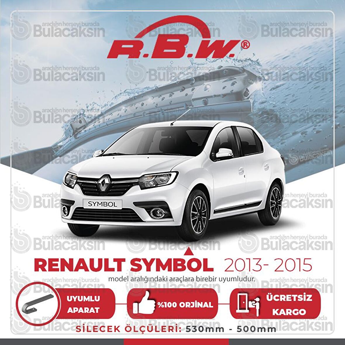 Renault Symbol Muz Silecek Takımı (2013-2015) RBW