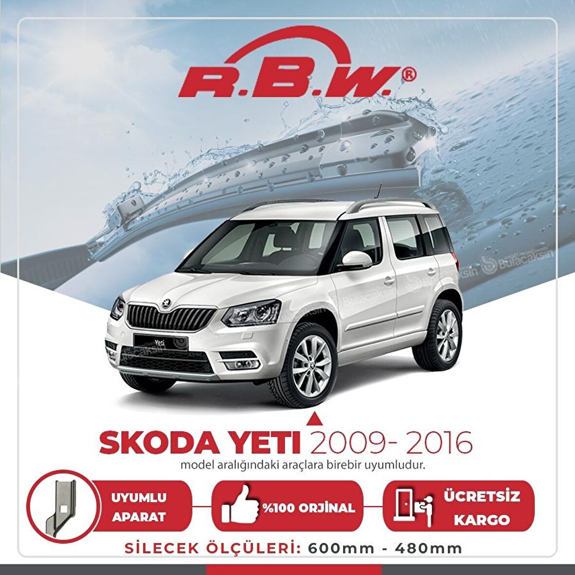 Skoda Yeti Muz Silecek Takımı (2009-2017) RBW