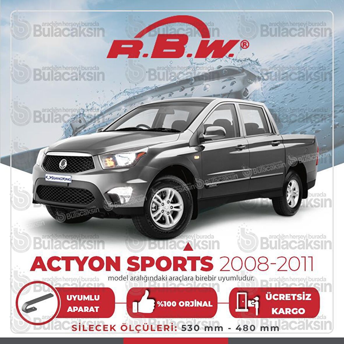 Ssangyong Actyon Sports Muz Silecek Takımı (2008-2011) RBW