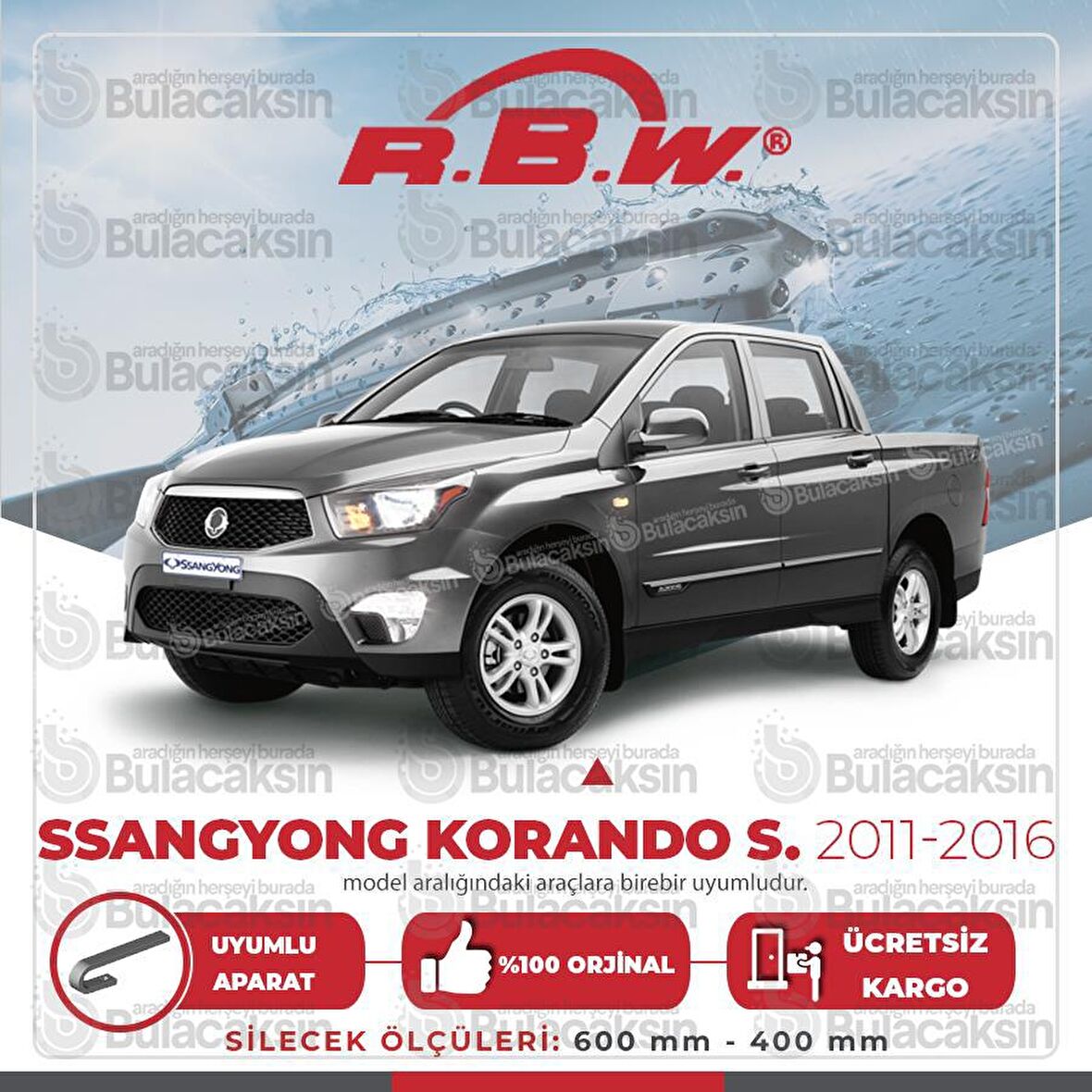 Ssangyong Korando Sports Muz Silecek Takımı (2011-2016) RBW