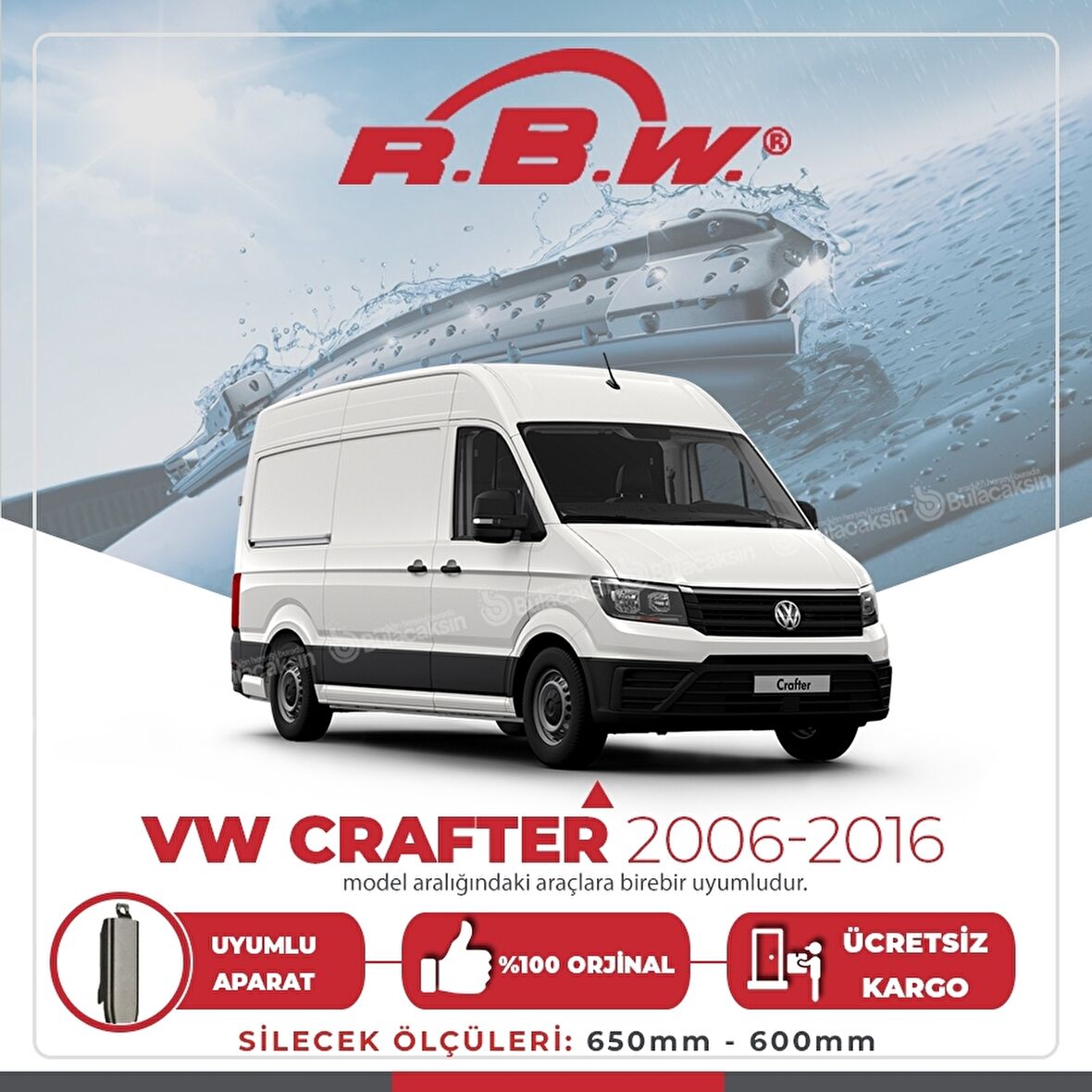 Volkswagen Crafter Muz Silecek Takımı (2006-2016) RBW