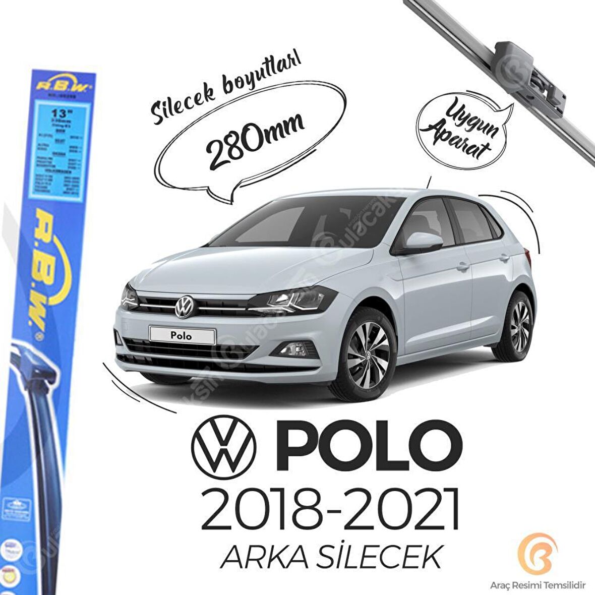 Volkswagen Polo Arka Silecek (2018-2019) RBW