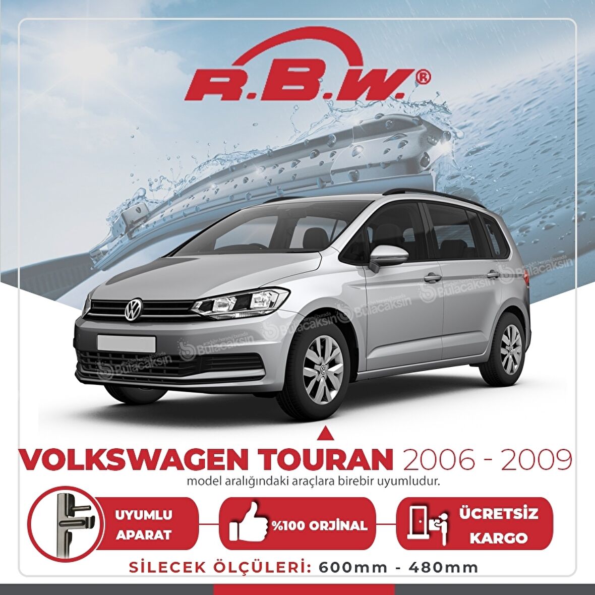 Volkswagen Touran Muz Silecek Takımı (2006-2009) RBW