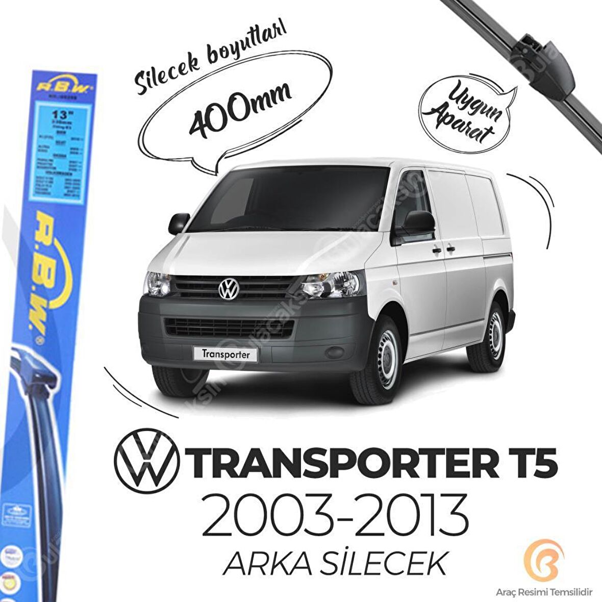 Volkswagen Transporter T5 Arka Silecek (2003-2013) RBW