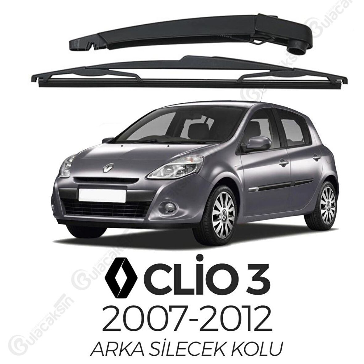 Renault Clio 3 2007 - 2012 Arka Silecek Kolu ve Silecek Seti