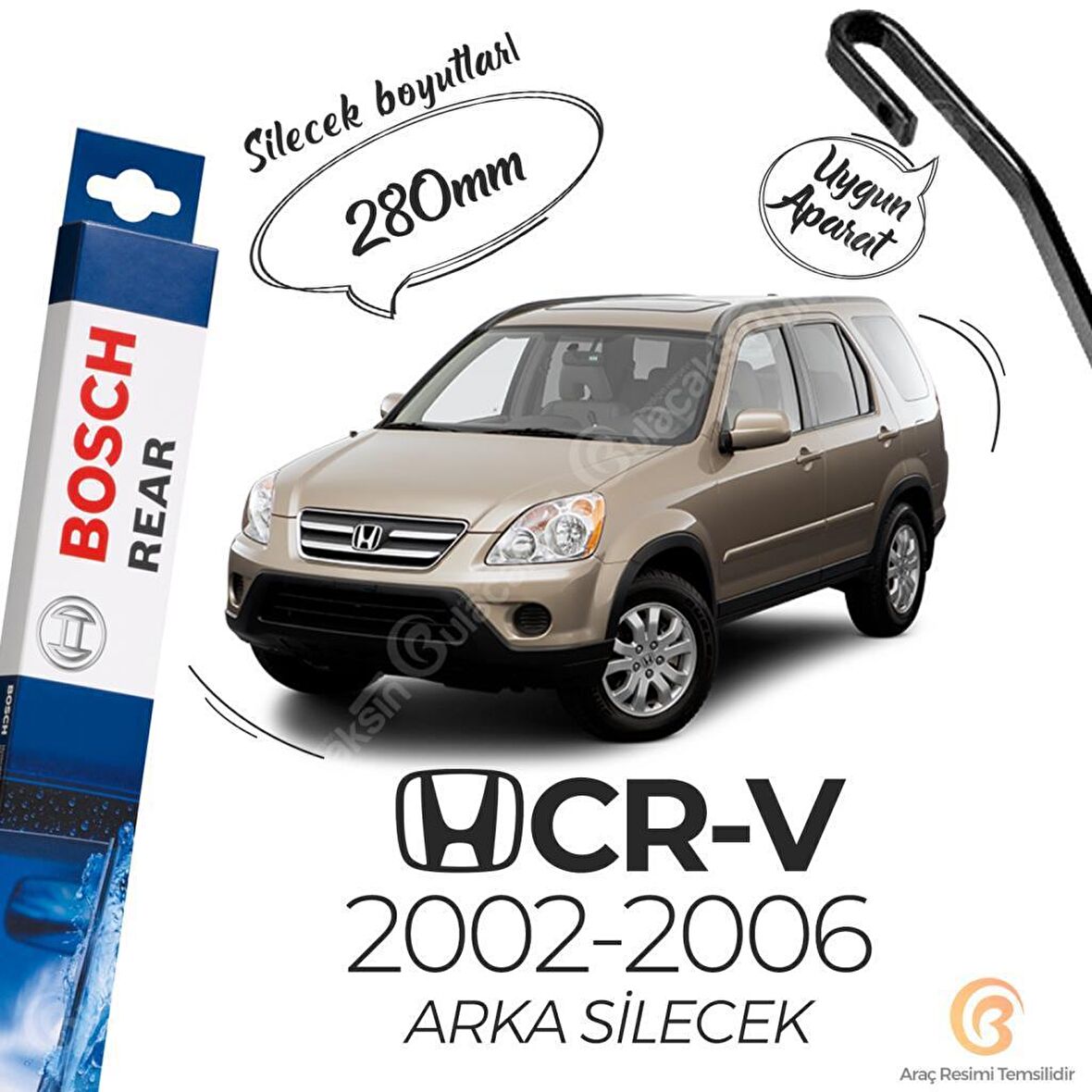 Honda CR-V Arka Silecek (2001-2008) Bosch Rear H282