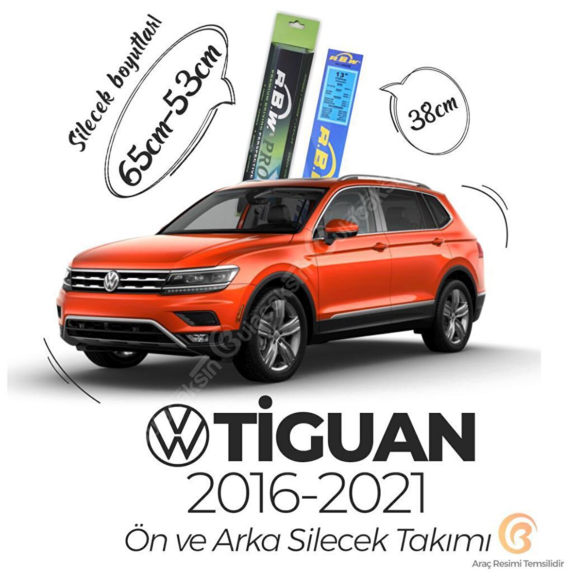 Volkswagen Tiguan Ön Arka Silecek Seti (2016-2021) RBW PRO