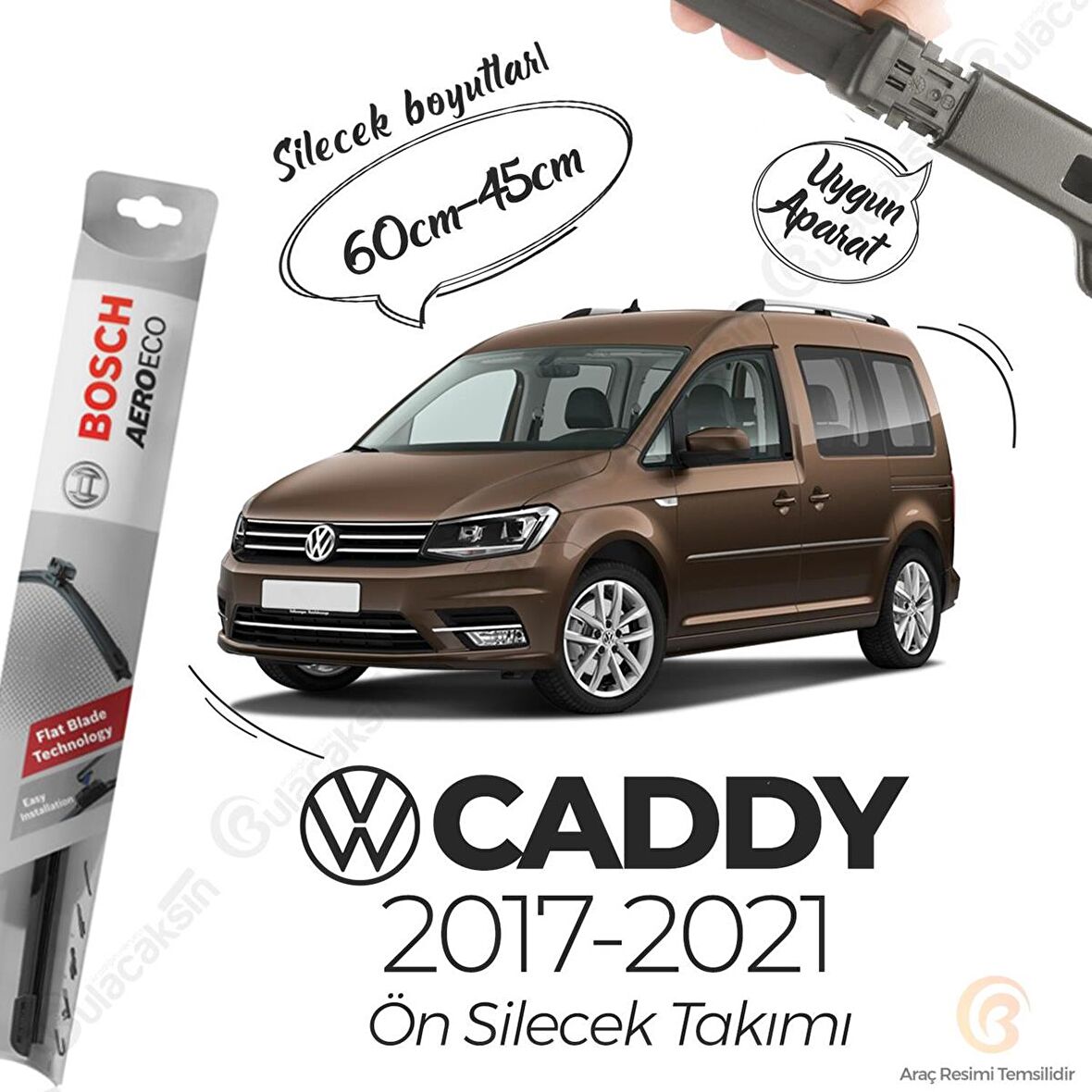 Volkswagen Caddy Muz Silecek Takımı (2017-2021) Bosch Aeroeco