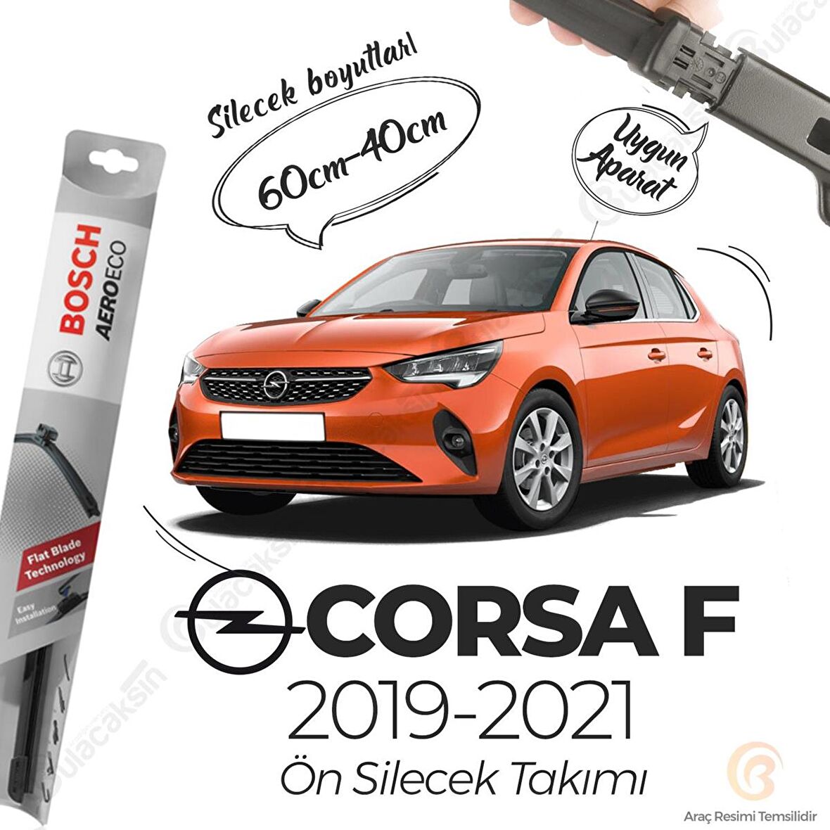 Opel Corsa F Muz Silecek Takımı (2019-2021) Bosch Aeroeco