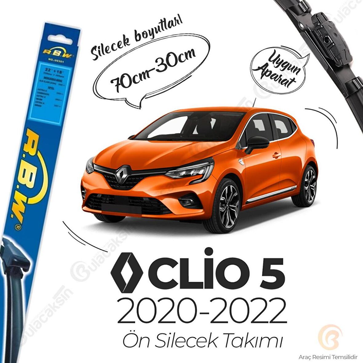 Renault Clio 5 Muz Silecek Takımı (2020-2022) RBW