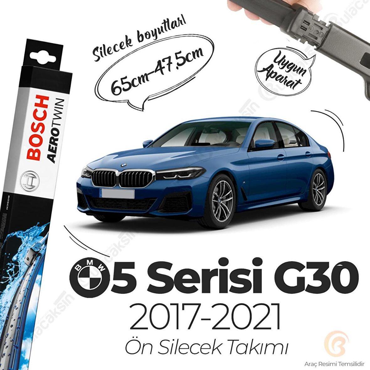 BMW 5 G30 Muz Silecek Takımı (2017-2021) Bosch Aerotwin