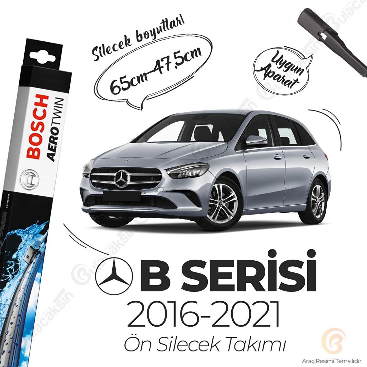 Mercedes B Sr. W246 Muz Silecek Takımı (2016-2017) Bosch Aerotwin
