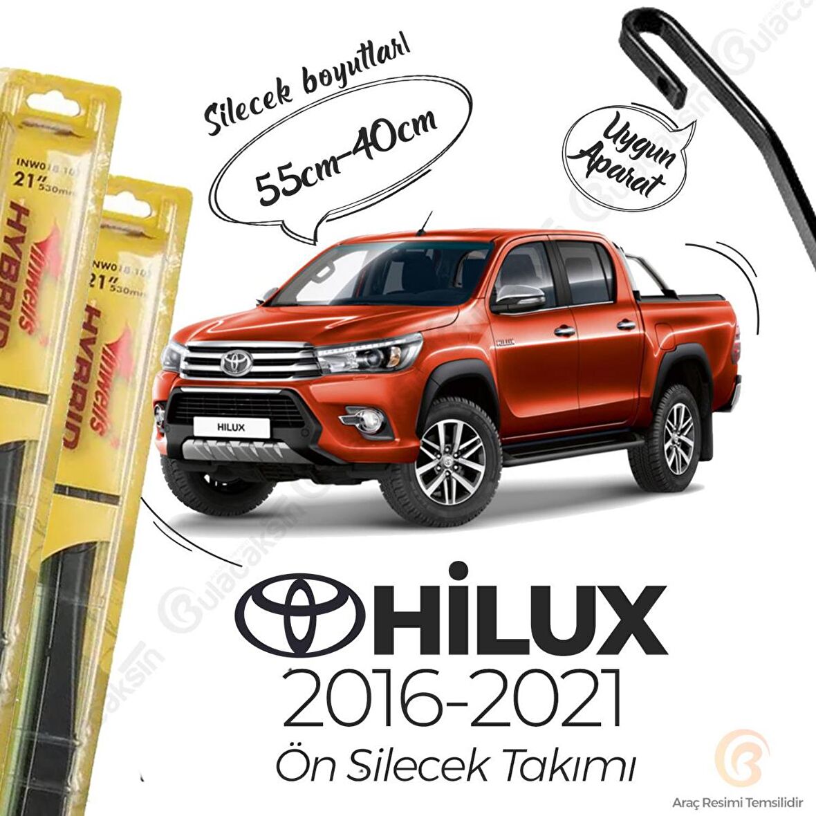 Toyota Hilux Ön Silecek Takımı (2016-2021) İnwells Hibrit