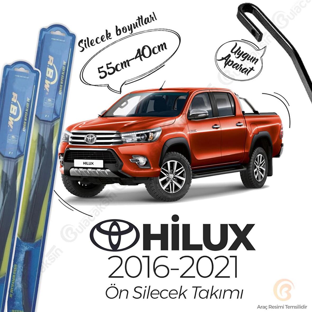 Toyota Hilux Ön Silecek Takımı (2016-2021) RBW Hibrit