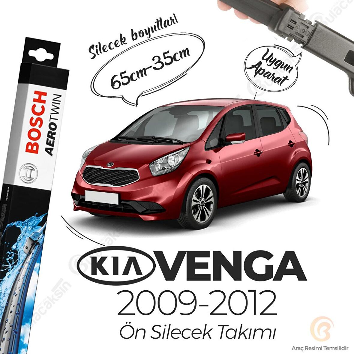 Kia Venga Muz Silecek Takımı (2009-2012) Bosch Aerotwin