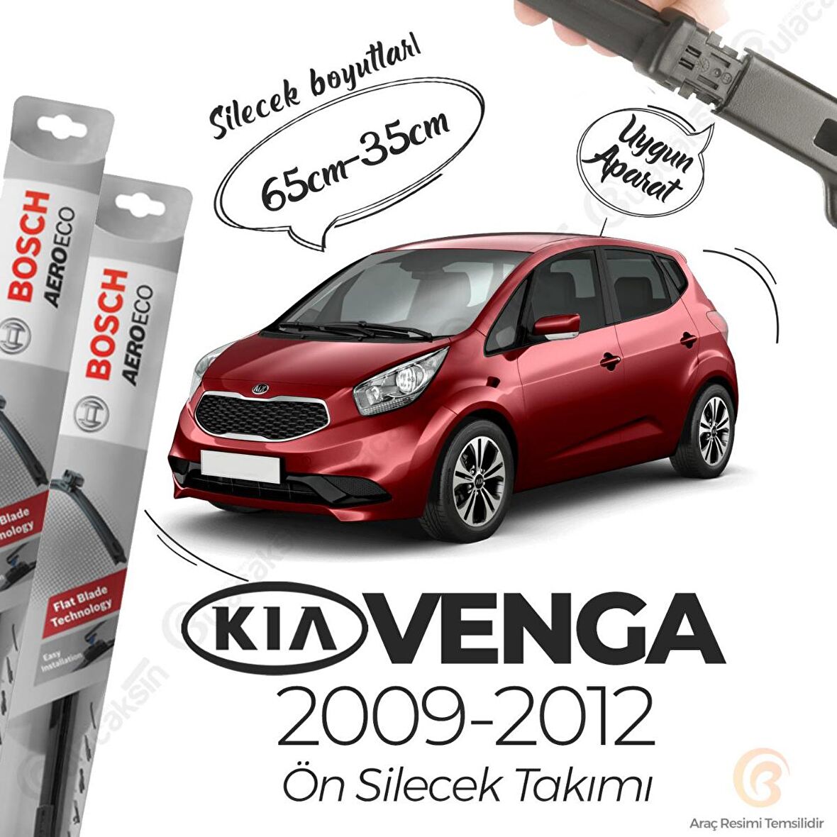 Kia Venga Muz Silecek Takımı (2009-2012) Bosch Aeroeco