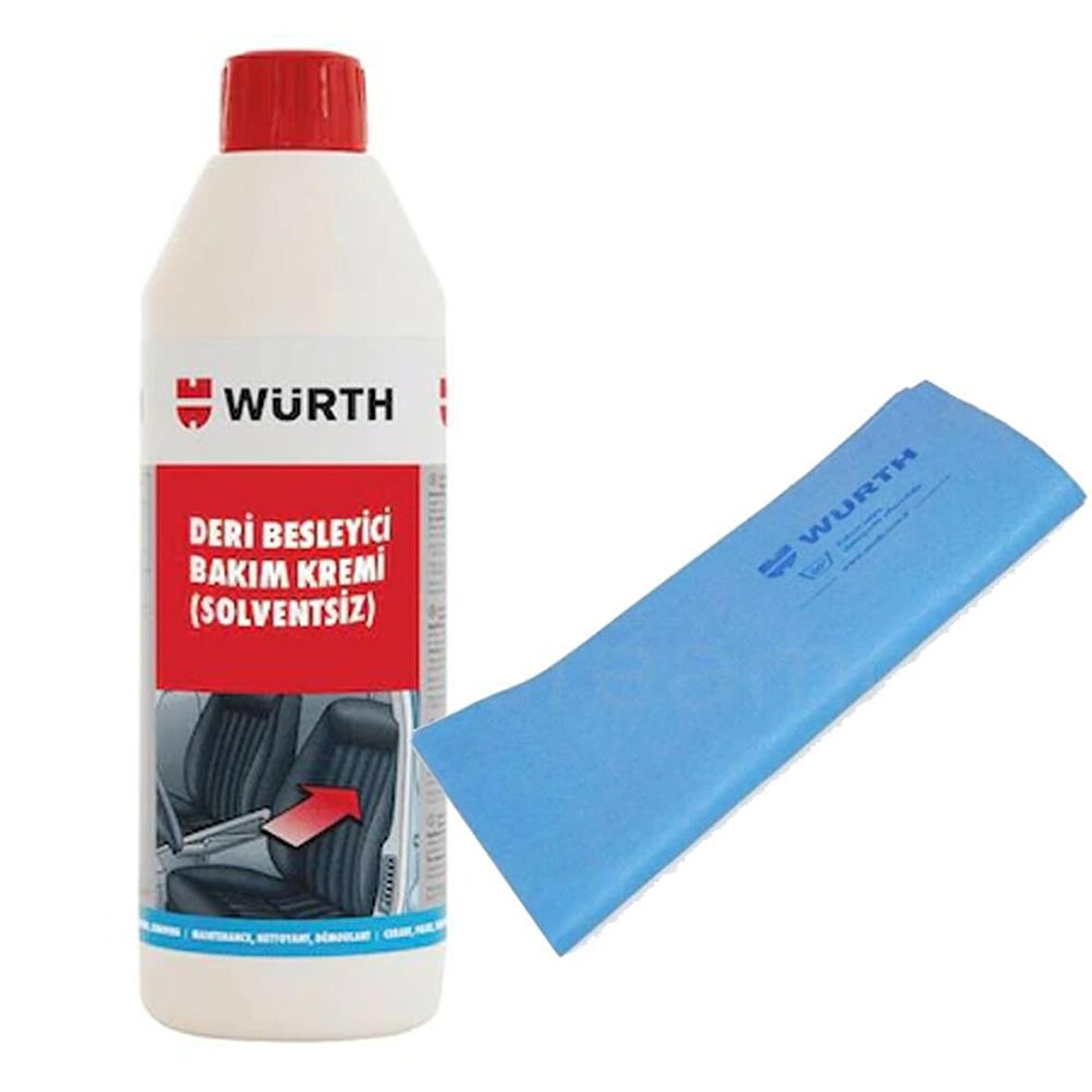 Würth Deri Besleyici Bakım Kremi 500 ml + Güderi Bez Mavi 130 gr 